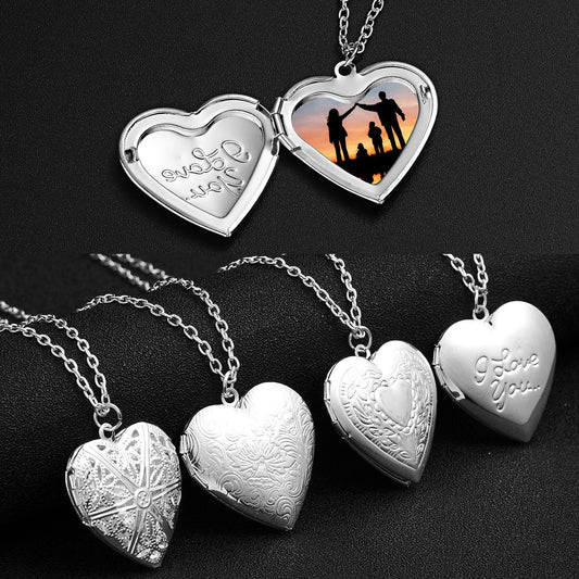 Heart Shaped  Photo Pendant Necklace